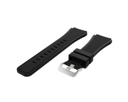 Okosóra kiegészítő szíj Samsung Gear S3 / Watch szilikon óraszíj, 46 mm fekete (utángyártott)